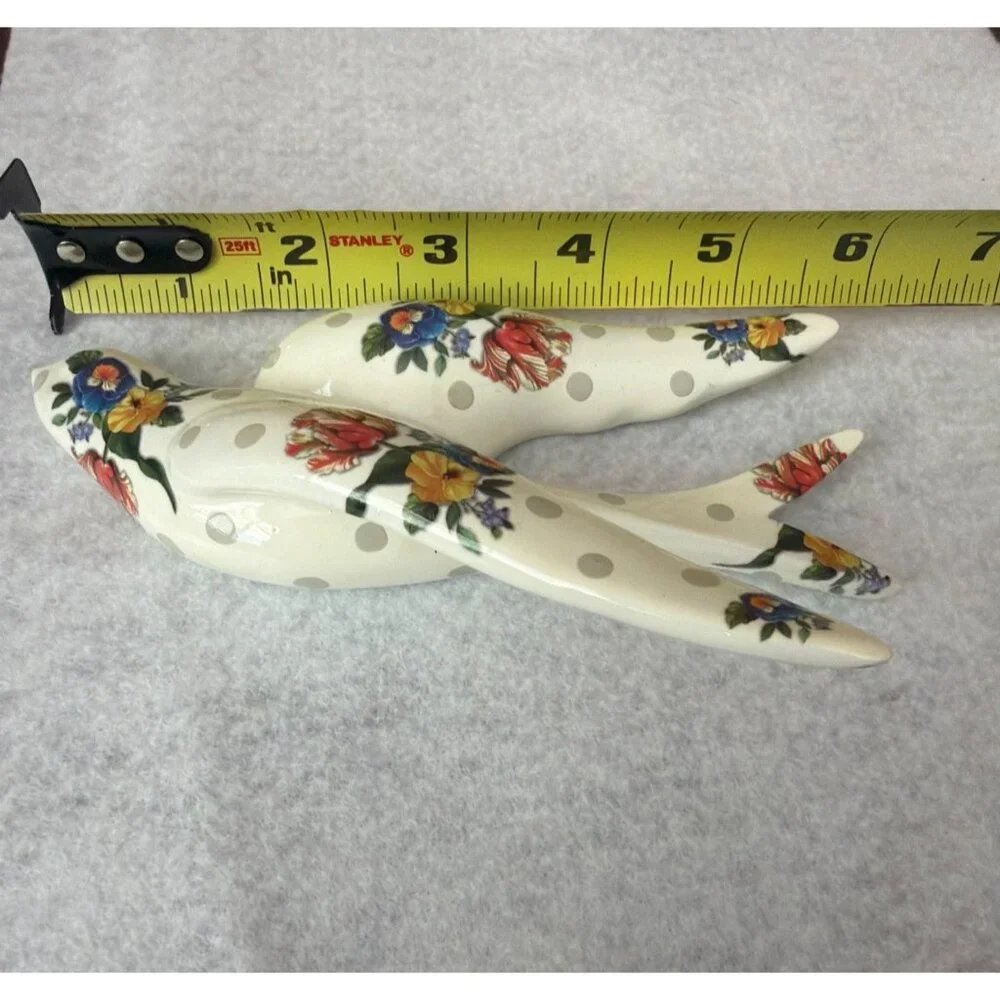 MacKenzie-Childs Ceramic Wildflower Swallowtail Wall Decor Set of 3 Polka Dot 6" - Picture 11 of 11